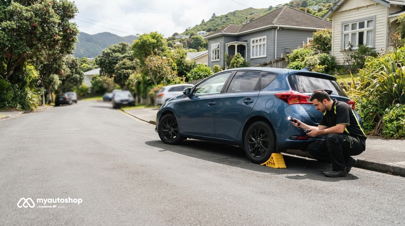 Parking brake not holding your car on a hill? Causes and safe next steps
